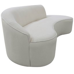 Sofá Curvo 3 Lugares 210cm Eron Braço Direito Bouclé Off White - Nexta Casa - 6