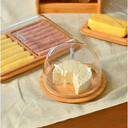 Ver imagem 3 de Porta Frios de Bambu Duplo com Tampa Transparente Porta Presunto e Queijo com Divisória Sense 26,5x1