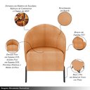 Ver imagem 3 de Kit 2 Poltronas Decorativa Sala de Estar Kenya Pés em Ferro Bouclê Preto/terracota G33 - Gran Belo