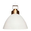Ver imagem 3 de Lustre Pendente Utron King Estilo Industrial Alumínio 40cm - Branco/cobre Duo Color