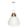 Lustre Pendente Utron King Estilo Industrial Alumínio 40cm - Branco/Cobre Duo color - 1