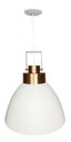Ver imagem 1 de Lustre Pendente Utron King Estilo Industrial Alumínio 40cm - Branco/cobre Duo Color