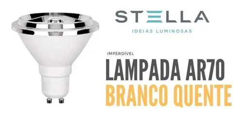Kit 12 Ar70 Stella 4,8w Branco Quente 24° Gu10 - Sth8434/27 COR:2700k - 1