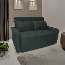 Sofá Cama para Sala de Estar Amora New Suede - Petróleo - 1