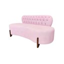 Ver imagem 1 de Sofá 2 Lugares Orgânico Curvo Tókio 150cm Couro Rosa Bebê