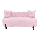 Ver imagem 2 de Sofá 2 Lugares Orgânico Curvo Tókio 150cm Couro Rosa Bebê