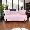 Ver mais imagens de Sofá 2 Lugares Orgânico Curvo Tókio 150cm Couro Rosa Bebê