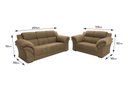 Ver imagem 3 de Conjunto Sofá Windsor Velut 3 e 2 Lugares 2,04m e 1,59m - King House