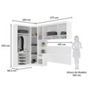 Ver imagem 4 de Quarto de Canto Queen com Guarda Roupas Cabeceira Alpes Luciane Móveis