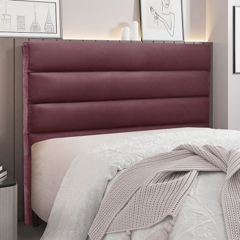 Cabeceira Para Cama Box King La Italiana 195cm Veludo - SSX Multicoisas - Púrpura