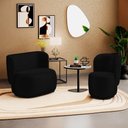 Ver imagem 1 de Poltrona e Namoradeira Orgânica Molly Couríssimo Preto - Desk Design Cor Preto