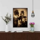 Ver imagem 1 de Quadro Vintage Foto Família Gato 24x18cm - com Vidro:moldura Branca