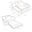 Ver imagem 4 de Poltrona Cama USB | Tampo Lateral | Tecido Acquablock Impermeável | Medida 100 | Cinza