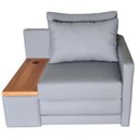 Ver imagem 3 de Poltrona Cama Usb | Tampo Lateral | Tecido Acquablock Impermeável | Medida 100 | Cinza