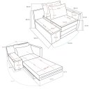 Ver imagem 4 de Poltrona Cama USB | Tampo Lateral | Tecido Acquablock Impermeável | Medida 100 | Cinza