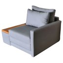 Ver imagem 2 de Poltrona Cama Usb | Tampo Lateral | Tecido Acquablock Impermeável | Medida 100 | Cinza