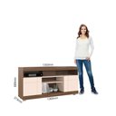 Ver imagem 4 de Rack para TV até 47 Polegadas com 2 Portas e Rodízios Multimóveis Crcol-RCK034 Nogueira/Off White