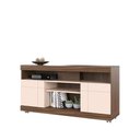 Ver imagem 2 de Rack para TV até 47 Polegadas com 2 Portas e Rodízios Multimóveis Crcol-RCK034 Nogueira/Off White