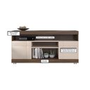 Ver imagem 3 de Rack para TV até 47 Polegadas com 2 Portas e Rodízios Multimóveis Crcol-RCK034 Nogueira/Off White