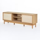 Ver imagem 2 de Rack Kaki 2 Portas 1 Nicho 160 Cm X 36 Cm Tauari - Telinha Portuguesa Tauari - Telinha Portuguesa