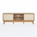 Ver imagem 1 de Rack Kaki 2 Portas 1 Nicho 160 Cm X 36 Cm Tauari - Telinha Portuguesa Tauari - Telinha Portuguesa