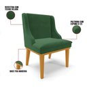 Ver imagem 4 de Cadeira De Jantar Veludo Verde Base Fixa Madeira Castanho