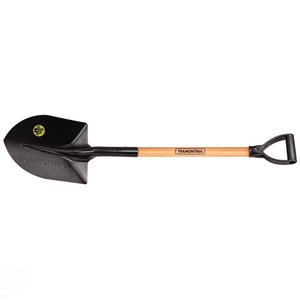 Pá de Bico 460/20 em Aço com Cabo de Madeira 71 Cm com Empunhadura Plástica Curva Ergonôm