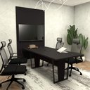 Ver imagem 1 de Conjunto Escritório Mesa 2m Caixa Tomada e Painel Tv Pre F5 Cor:preto