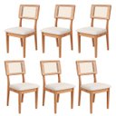 Ver imagem 1 de Kit 6 Cadeiras Estofadas Encosto de Tela em 100% Mdf Freijó Cesare Claro Dalla Costa