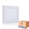 Kit 9 Plafons LED de Sobrepor Quadrado 6W 3000K - 1