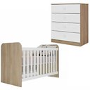 Ver imagem 1 de Berco Grade Fixa e Comoda 4 Gavetas Labirinto Rustico Branco Henn