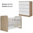 Ver imagem 6 de Berco Grade Fixa e Comoda 4 Gavetas Labirinto Rustico Branco Henn