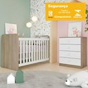 Ver imagem 2 de Berco Grade Fixa e Comoda 4 Gavetas Labirinto Rustico Branco Henn