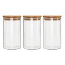 Ver imagem 1 de Kit 3 Potes Borossilicato Hermético Tampa Bambu 800ml Class