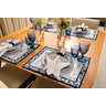 Conjunto Completo 44 Pç Mesa Posta Portina - Azul da Casa Porcelana para 4 Lugares - 1