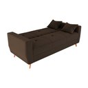 Ver imagem 5 de Sofá Cama Rocoo 205cm Reclinável Veludo Marrom - Sallar Home