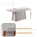 Ver imagem 4 de Mesa de Jantar Diane 180cm Mdf Vidro com 6 Cadeiras Moderna Linho Capuccino Off White Naturale