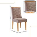 Ver imagem 3 de Mesa de Jantar Diane 180cm Mdf Vidro com 6 Cadeiras Moderna Linho Capuccino Off White Naturale