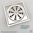 Ver imagem 4 de Tampa Ralo Grelha Banheiro 10x10 Inox 201 Quadrado 100mm
