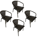 Ver imagem 2 de Kit Conjunto 4 Cadeira de Junco Área Piscina Jardim Terraço em Aço Fibra Sintética