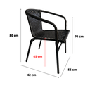 Ver imagem 6 de Kit Conjunto 4 Cadeira de Junco Área Piscina Jardim Terraço em Aço Fibra Sintética