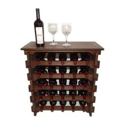 Adega Vinho Madeira 25 Garrafas Tipo Mesinha Cor Embuia C05 - 1
