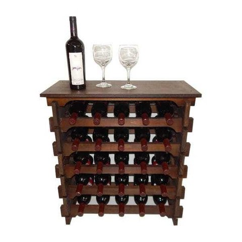 Adega Vinho Madeira 25 Garrafas Tipo Mesinha Cor Embuia C05