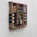 Ver imagem 3 de Barzinho Adega com Porta Rolhas Tampinhas e Taças em Madeira Maciça Rústica