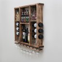 Ver imagem 2 de Barzinho Adega com Porta Rolhas Tampinhas e Taças em Madeira Maciça Rústica