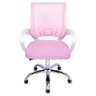 Cadeira de Escritório Giratória Wave com Encosto em Tela - Rosa Claro/Ppbr Base Cromada - 1