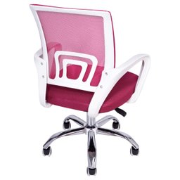 Cadeira de Escritório Giratória Wave com Encosto em Tela - Rosa Escuro/Ppbr Base Cromada - 4