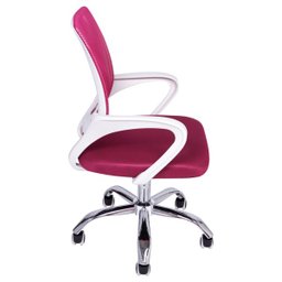 Cadeira de Escritório Giratória Wave com Encosto em Tela - Rosa Escuro/Ppbr Base Cromada - 3