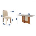 Ver imagem 3 de Mesa de Jantar 6 Lugares Louise Clarice com Vidro Cinamomo/off White/nude - Cimol