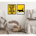 Ver imagem 2 de Kit 2 Quadros Eu Tenho Um Gato Preto 45x34cm:moldura Branca